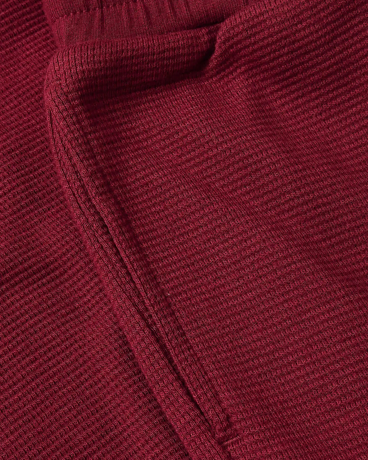 Girls Dark Maroon Waffle Long Sleeve Henley & Waffle Leg Pants 2-Pack