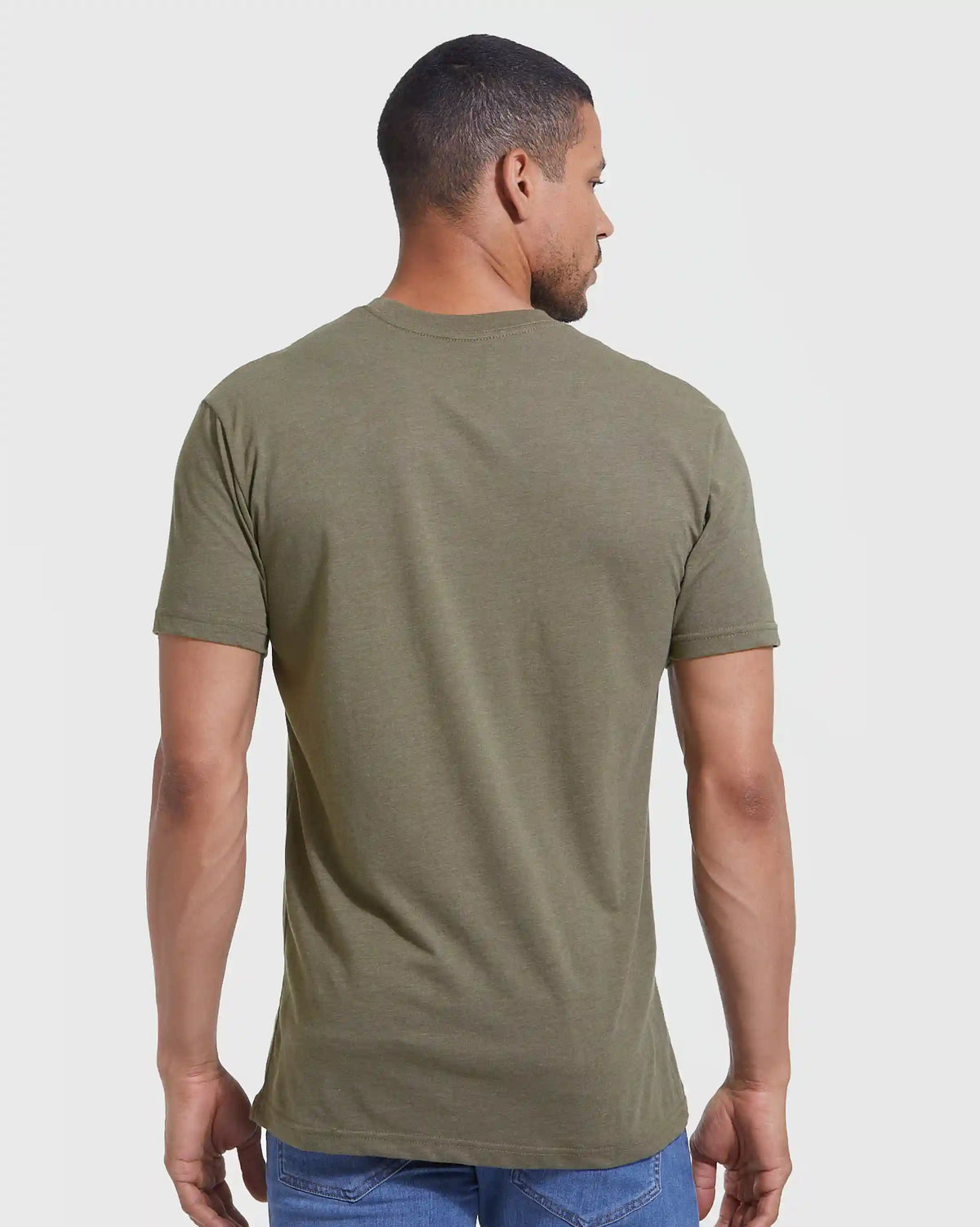 Heather Military Green Classic Crew Neck
