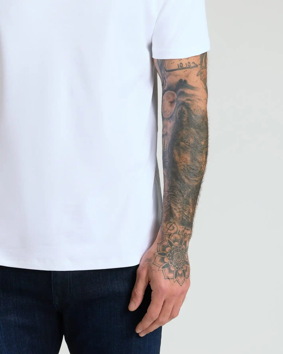 White Pima Cotton Blend Crew