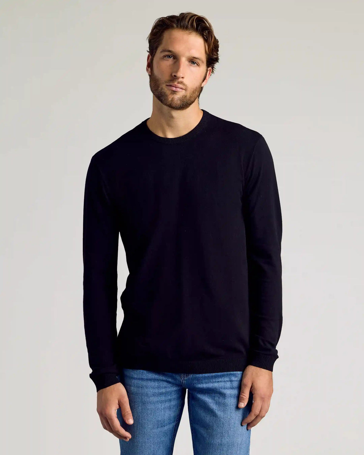 Black Dressy Crew Neck Sweater