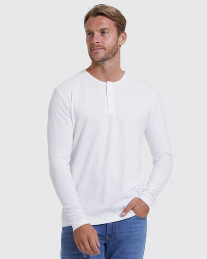 All White Classic Henley 6-Pack