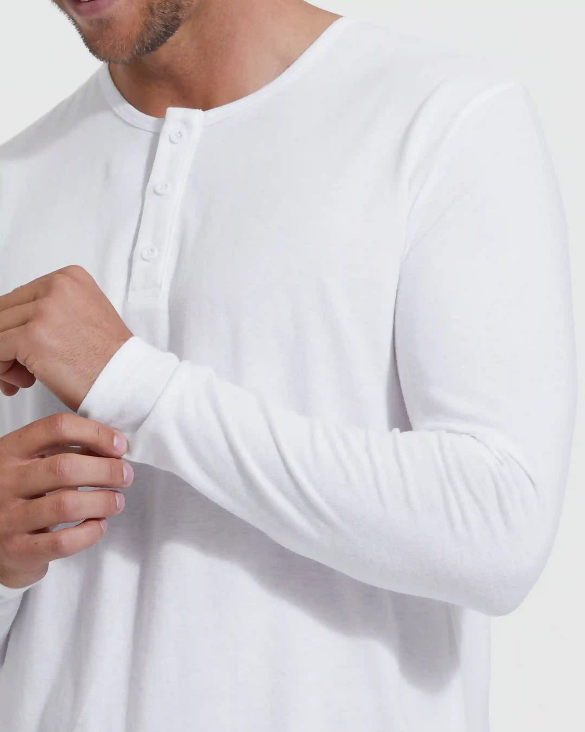 All White Classic Henley 2-Pack