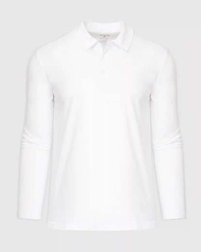 White Long Sleeve Polo
