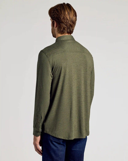 Dark Heather Military Green Long Sleeve Do-It-All Comfort Shirt