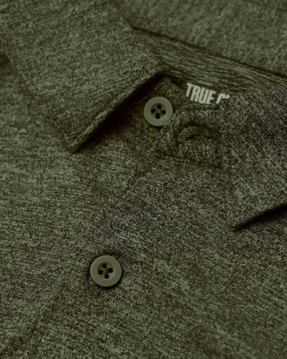 Dark Heather Military Green Long Sleeve Do-It-All Comfort Shirt