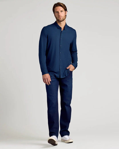 Dark Heather Navy Long Sleeve Do-It-All Comfort Shirt