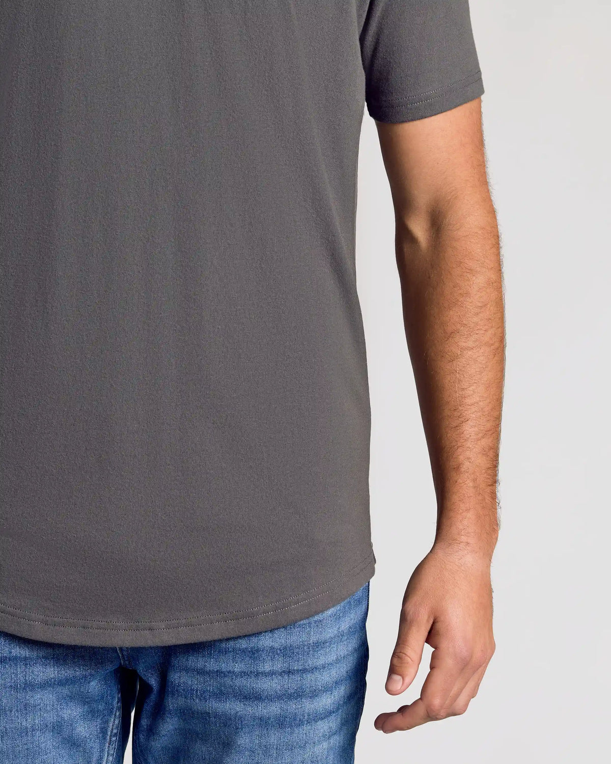 Carbon Short Sleeve Tall Curved Hem Crew