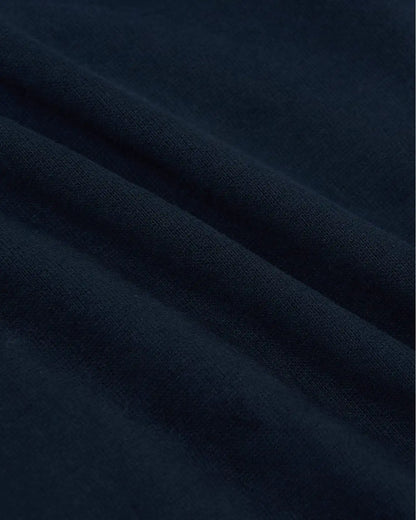 Navy Tall Heavyweight Curved Hem Crew
