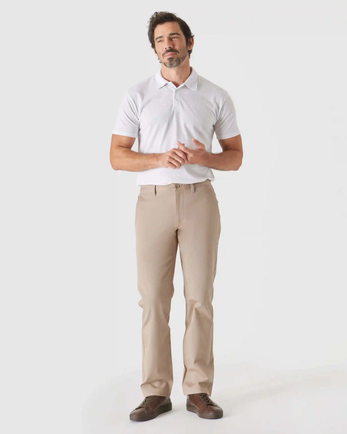 Khaki Straight Twill Chino Pant