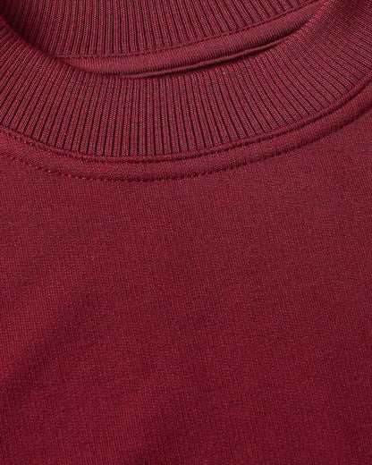 Girls Dark Maroon Slouch Pullover Crew