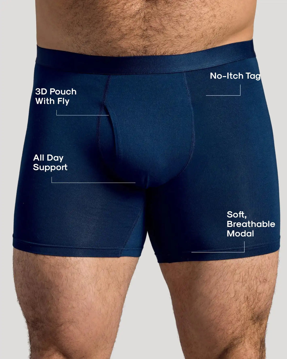 Navy Boxer Briefs W/ Fly 6-Pack 2025
