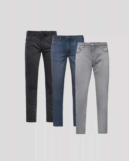 Gray Medium Indigo Slim Comfort Stretch Jeans 3-Pack