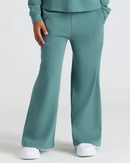 Girls Stormcloud Waffle Long Sleeve Henley & Waffle Leg Pants 2-Pack