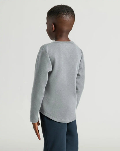 Boys Heather Gray Long Sleeve Waffle Henley