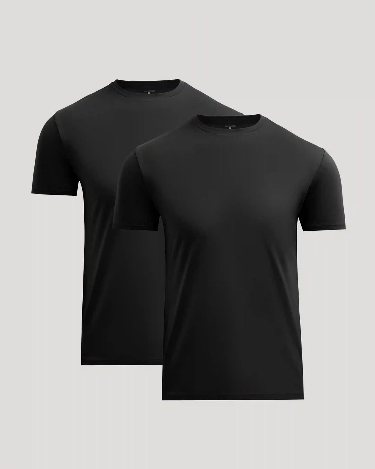 All Black Pima Cotton Blend Crew 2-Pack