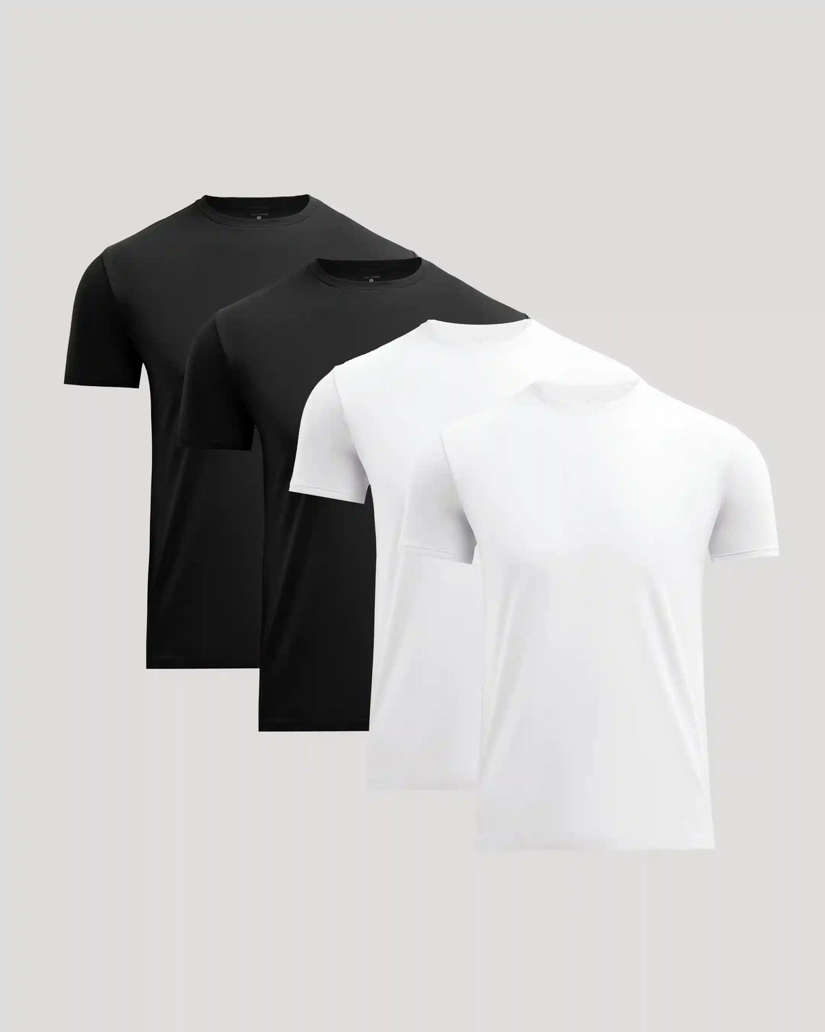 Black & White Pima Cotton Blend Crew 4-Pack