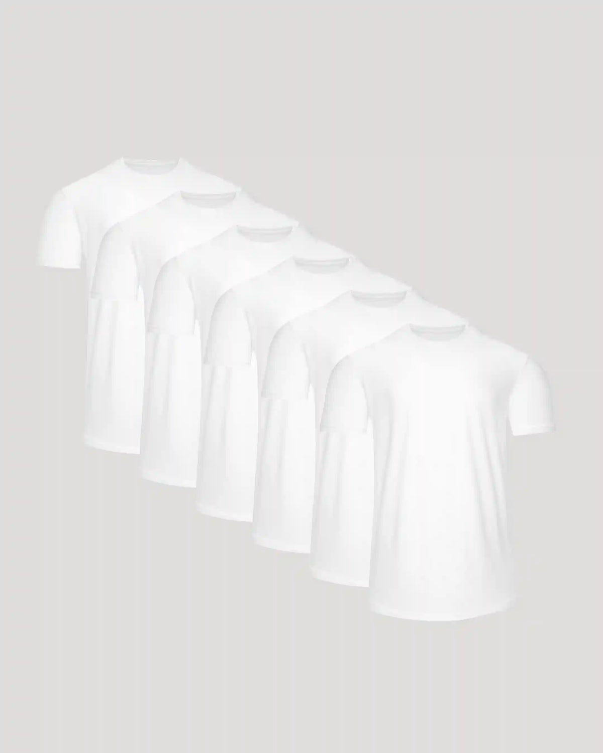 All White Active Curved Hem Crew 6-Pack