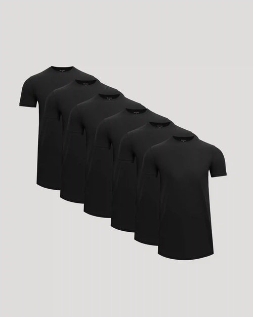 All Black Tall Active Curved Hem Crew 6-Pack