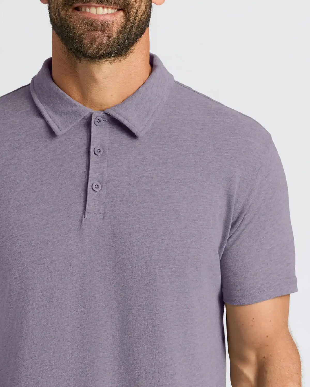 Dark Heather Amethyst Short Sleeve Polo