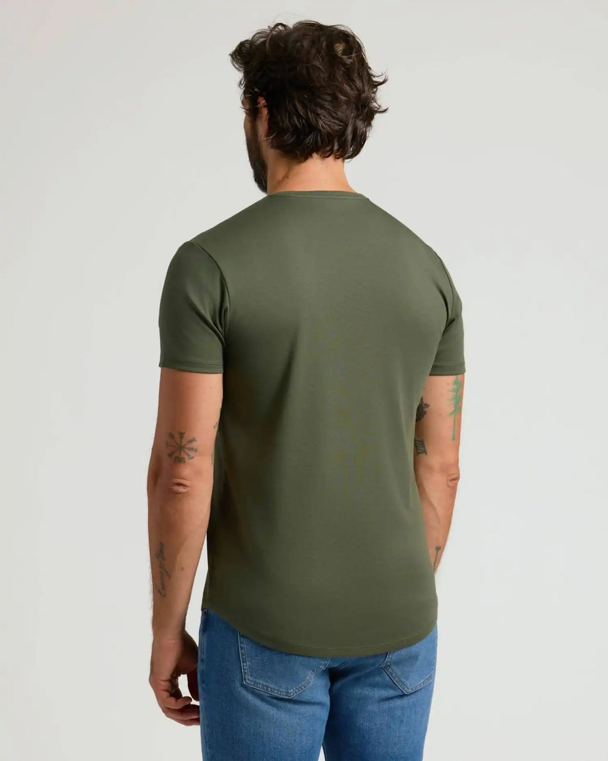 Pima Cotton Blend Curved Hem Crew 2-Pack