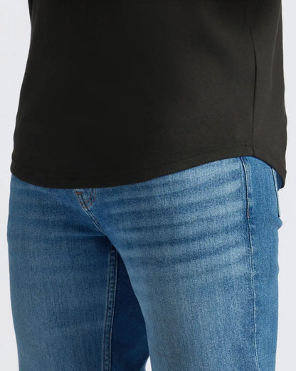 Black Curved Hem Classic Crew Neck 6-Pack