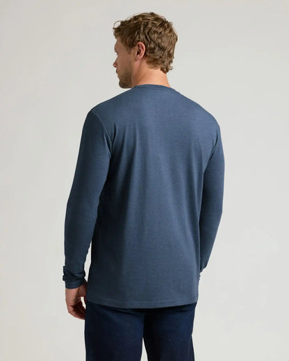 Heather Navy Classic Long Sleeve Crew Neck