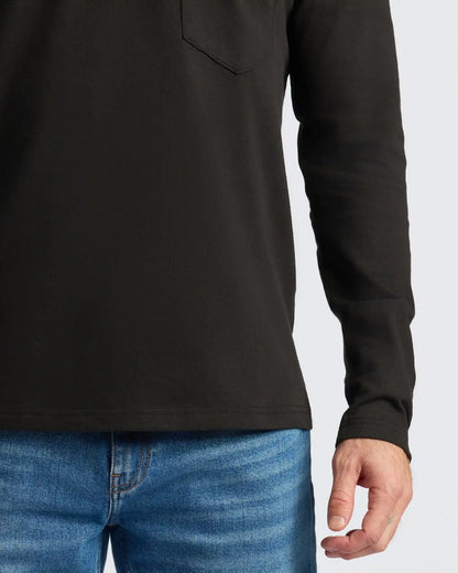 Black & Navy Heavyweight Long Sleeve Pocket Crew 2-PacK