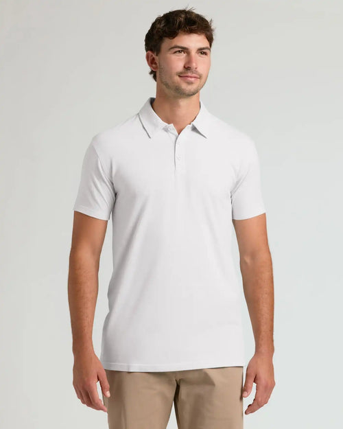 White Short Sleeve Tall Polo
