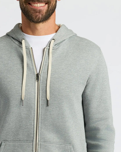 Dark Heather Gray Fleece French Terry Zip Hoodie