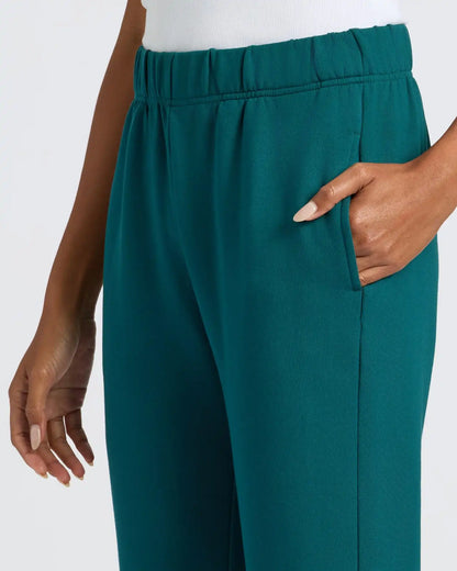 Womens Deep Emerald Crop Zip Hoodie & Relaxed Jogger 2-Pack