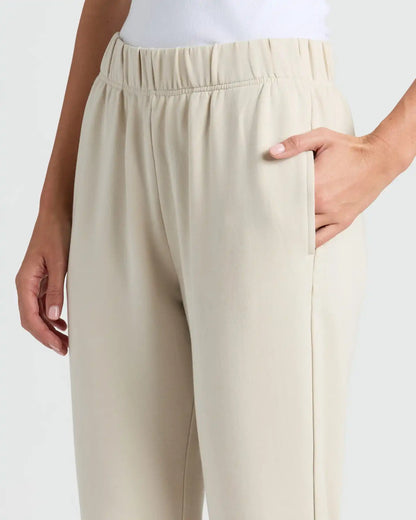 Womens Oatmeal Slouch Pullover Crew & Relaxed Jogger 2-Pack