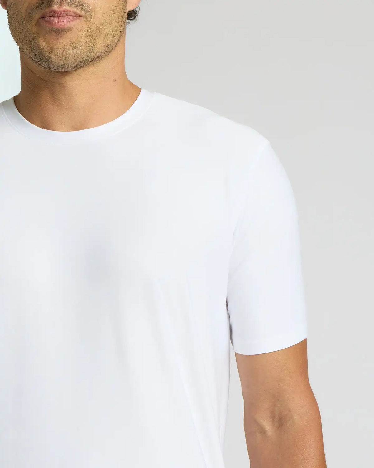 White Active Curved Hem Crew