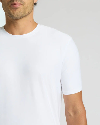 White Active Curved Hem Crew