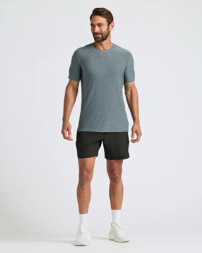 Heather Navy Active Crew Neck Tee